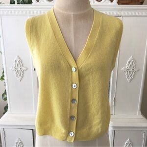 Colorush Yellow Cashmere Button Up Vest